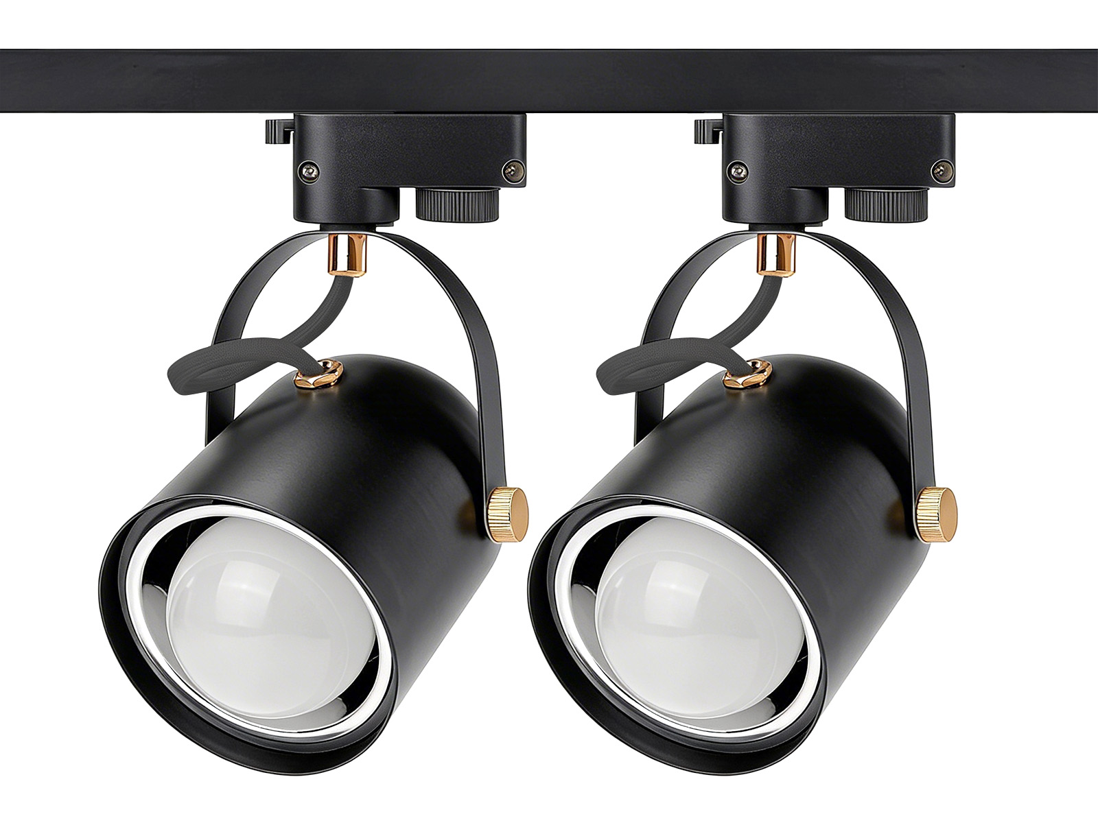 2x Lampa szynowa E27 czarna 1F + szynoprzewód 1m